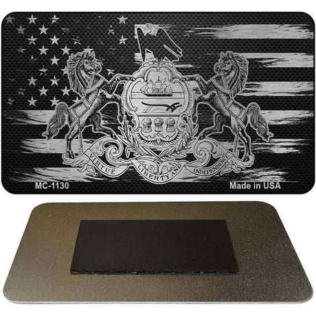 Pennsylvania Carbon Fiber Brushed Aluminum Novelty Metal Magnet MC-1130