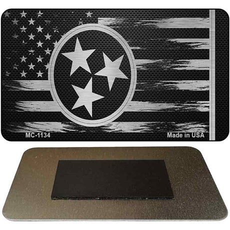 Tennessee Carbon Fiber Brushed Aluminum Novelty Metal Magnet MC-1134