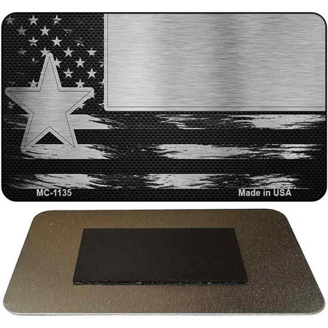 Texas Carbon Fiber Brushed Aluminum Novelty Metal Magnet MC-1135