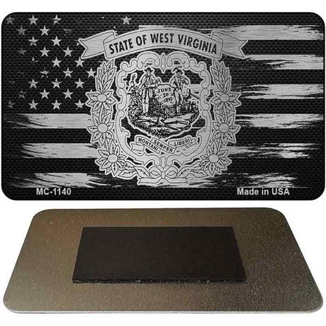 West Virginia Carbon Fiber Brushed Aluminum Novelty Metal Magnet MC-1140