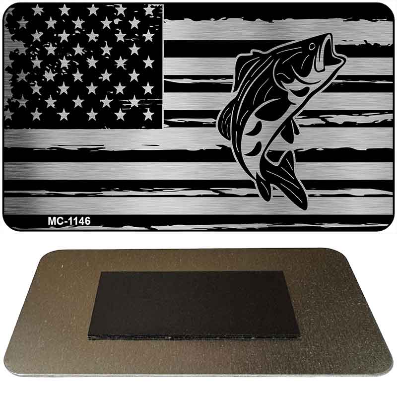 Patriotic Bass Novelty Metal Magnet MC-1146