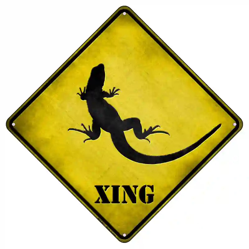 Lizard Xing Novelty Metal Crossing Sign 8.5" (MCX)