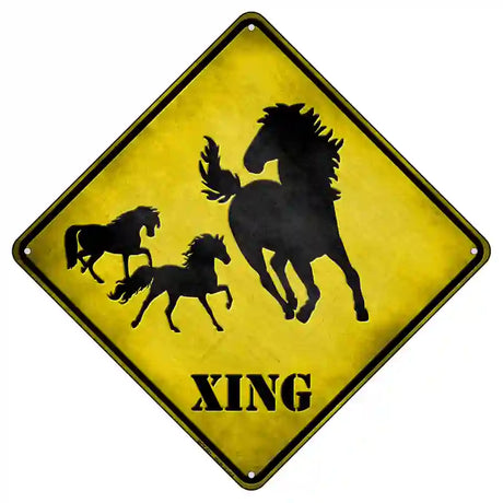 Horse Xing Novelty Metal Crossing Sign 8.5" (MCX)