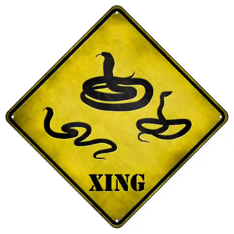 Snakes Xing Novelty Metal Crossing Sign 8.5" (MCX)