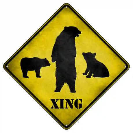 Bears Xing Novelty Metal Crossing Sign 8.5" (MCX)