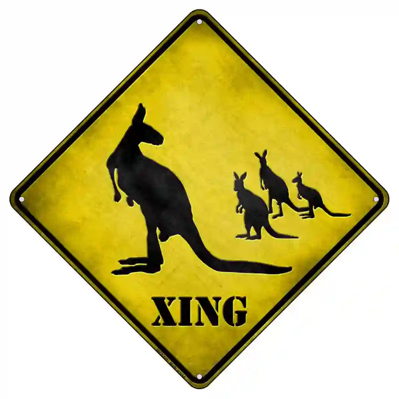 Kangaroo Xing Novelty Metal Crossing Sign 8.5" (MCX)