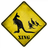 Kangaroo Xing Novelty Metal Crossing Sign 8.5" (MCX)