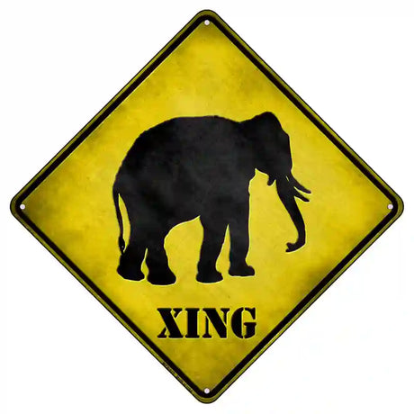 Elephant Xing Novelty Metal Crossing Sign 8.5" (MCX)