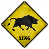 Bull Xing Novelty Metal Crossing Sign 8.5" (MCX)