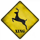 Deer Xing Novelty Metal Crossing Sign 8.5" (MCX)