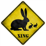 Rabbit Xing Novelty Metal Crossing Sign 8.5" (MCX)