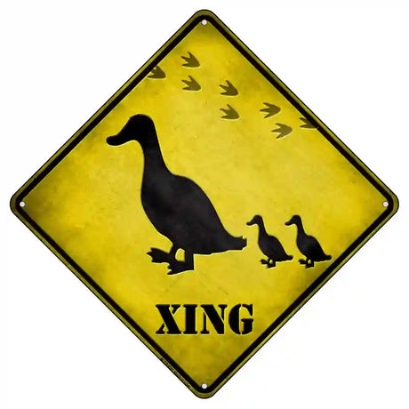 Ducks Xing Novelty Metal Crossing Sign 8.5" (MCX)