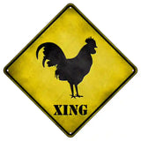 Rooster Xing Novelty Metal Crossing Sign 8.5" (MCX)