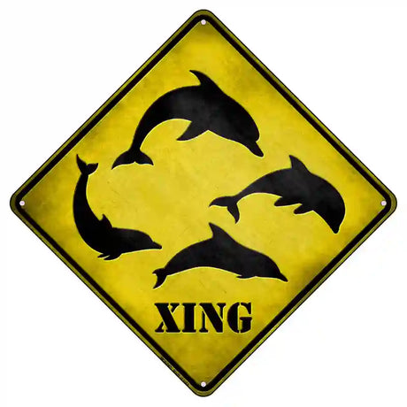 Dolphins Xing Novelty Metal Crossing Sign 8.5" (MCX)