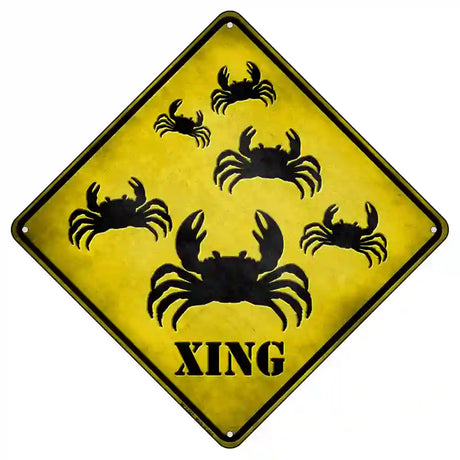 Crab Xing Novelty Metal Crossing Sign 8.5" (MCX)