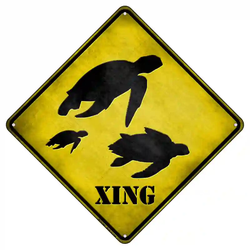 Turtle Xing Novelty Metal Crossing Sign 8.5" (MCX)