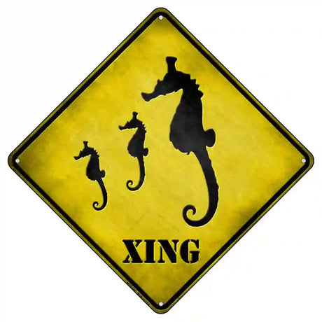 Seahorse Xing Novelty Metal Crossing Sign 8.5" (MCX)