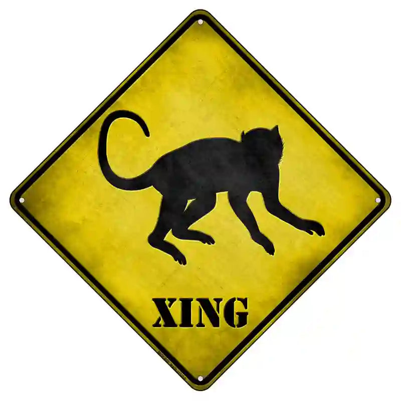 Monkey Xing Novelty Metal Crossing Sign 8.5" (MCX)