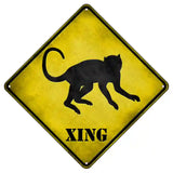 Monkey Xing Novelty Metal Crossing Sign 8.5" (MCX)