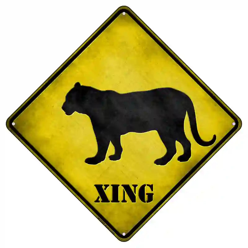 Tiger Xing Novelty Metal Crossing Sign 8.5" (MCX)