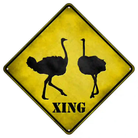 Ostrich Xing Novelty Metal Crossing Sign 8.5" (MCX)