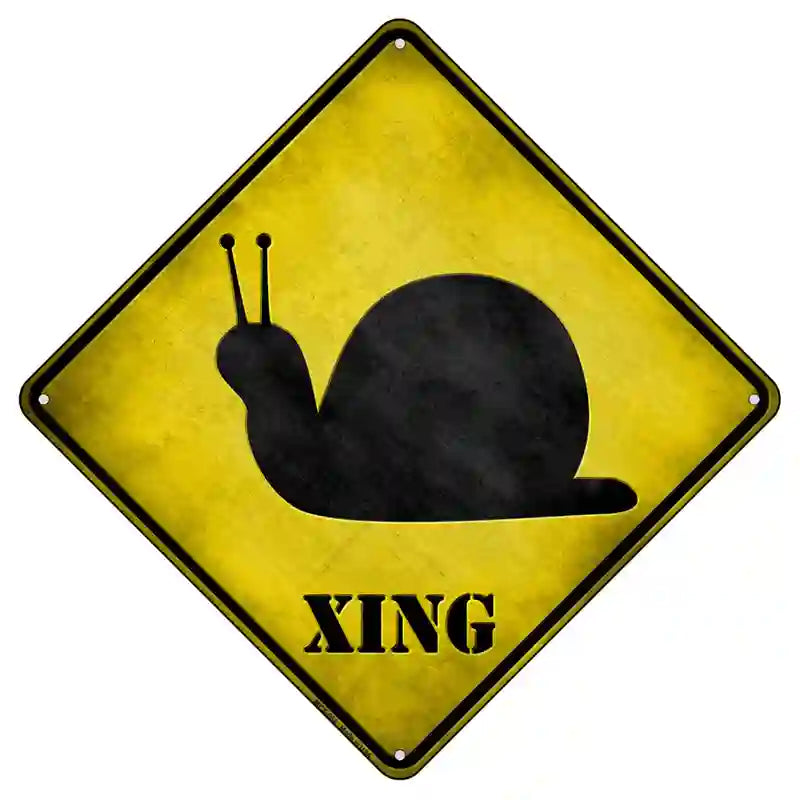 Snail Xing Novelty Metal Crossing Sign 8.5" (MCX)