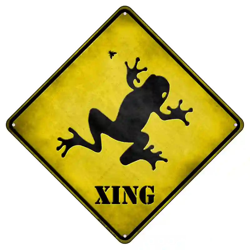 Frog Xing Novelty Metal Crossing Sign 8.5" (MCX)