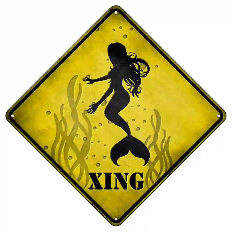 Mermaids Xing Novelty Metal Crossing Sign 8.5" (MCX)