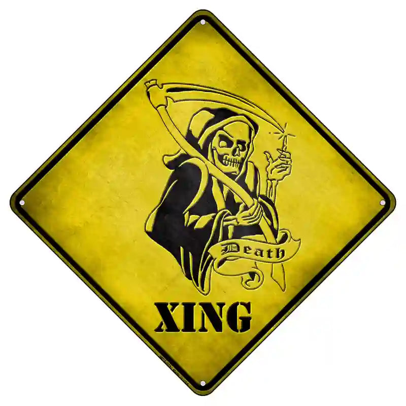 Grim Reaper Xing Novelty Metal Crossing Sign 8.5" (MCX)