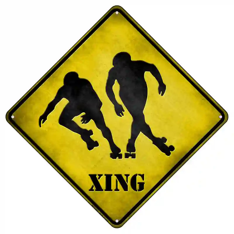 Rollerskaters Xing Novelty Metal Crossing Sign 8.5" (MCX)