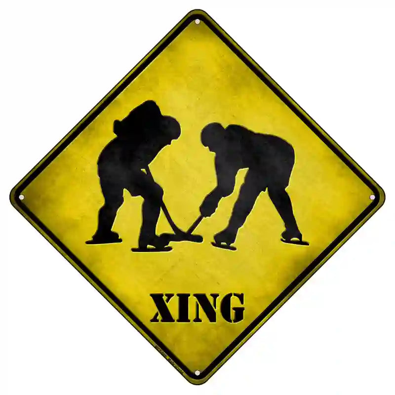 Hockey Xing Novelty Metal Crossing Sign 8.5" (MCX)