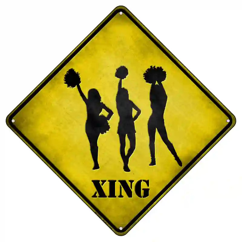 Cheerleaders Xing Novelty Metal Crossing Sign 8.5" (MCX)