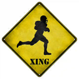 Football Xing Novelty Metal Crossing Sign 8.5" (MCX)