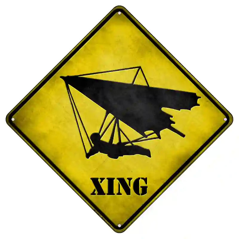 Hang Glider Xing Novelty Metal Crossing Sign 8.5" (MCX)