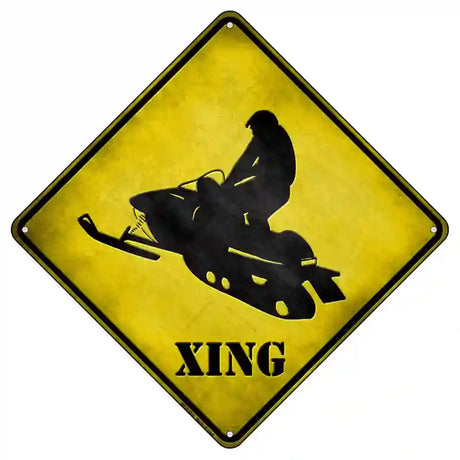 Snow Mobile Xing Novelty Metal Crossing Sign 8.5" (MCX)