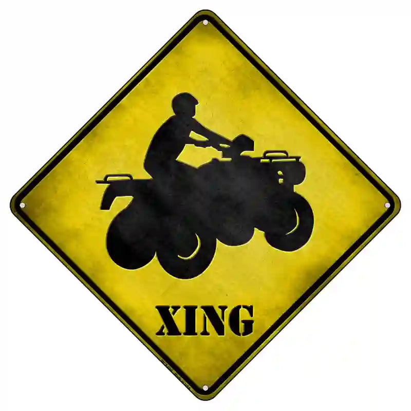 4 Wheeler Xing Novelty Metal Crossing Sign 8.5" (MCX)