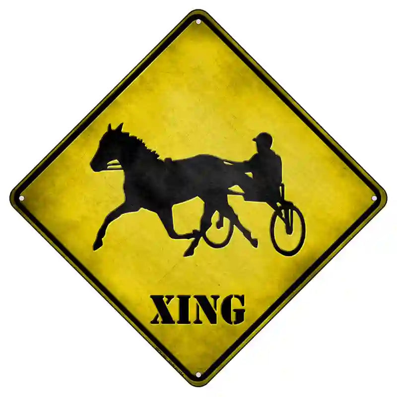 Harness Racing Xing Novelty Metal Crossing Sign 8.5" (MCX)