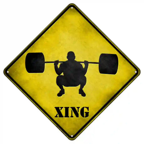 Weight Lifting Xing Novelty Metal Crossing Sign 8.5" (MCX)