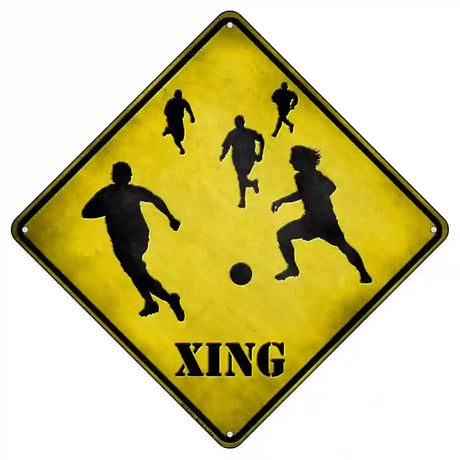 Soccer Xing Novelty Metal Crossing Sign 8.5" (MCX)