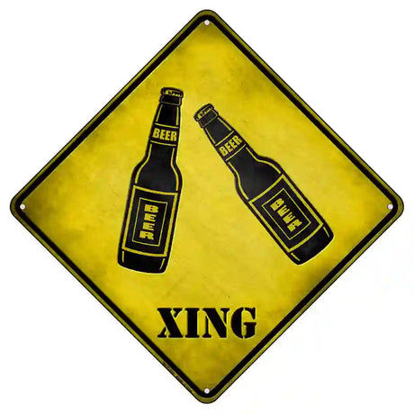 Beer Xing Novelty Metal Crossing Sign 8.5" (MCX)