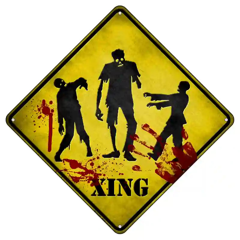 Zombies Xing Novelty Metal Crossing Sign 8.5" (MCX)