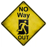 No Way Out Novelty Metal Crossing Sign 8.5" (MCX)