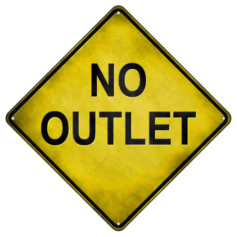 No Outlet Novelty Metal Crossing Sign 8.5" (MCX)