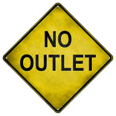 No Outlet Novelty Metal Crossing Sign 8.5" (MCX)