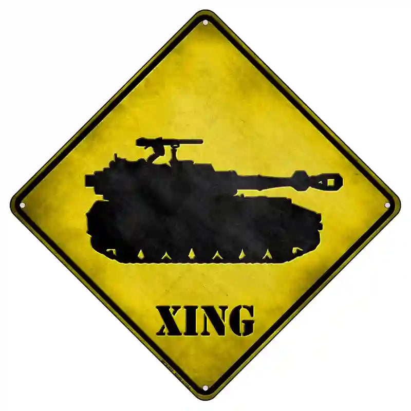 Tank Xing Novelty Metal Crossing Sign 8.5" (MCX)