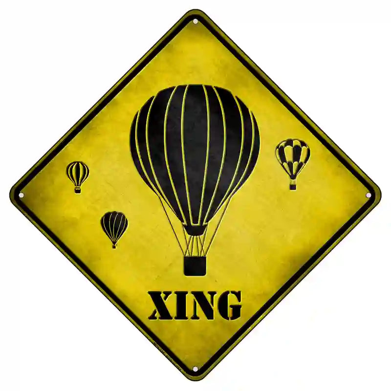 Air Balloon Xing Novelty Metal Crossing Sign 8.5" (MCX)