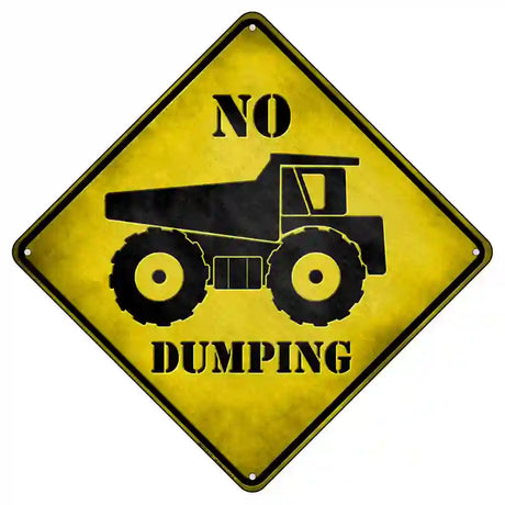 No Dumping Novelty Metal Crossing Sign 8.5" (MCX)