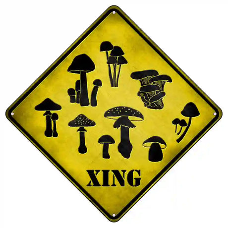 Mushrooms Xing Novelty Metal Crossing Sign 8.5" (MCX)