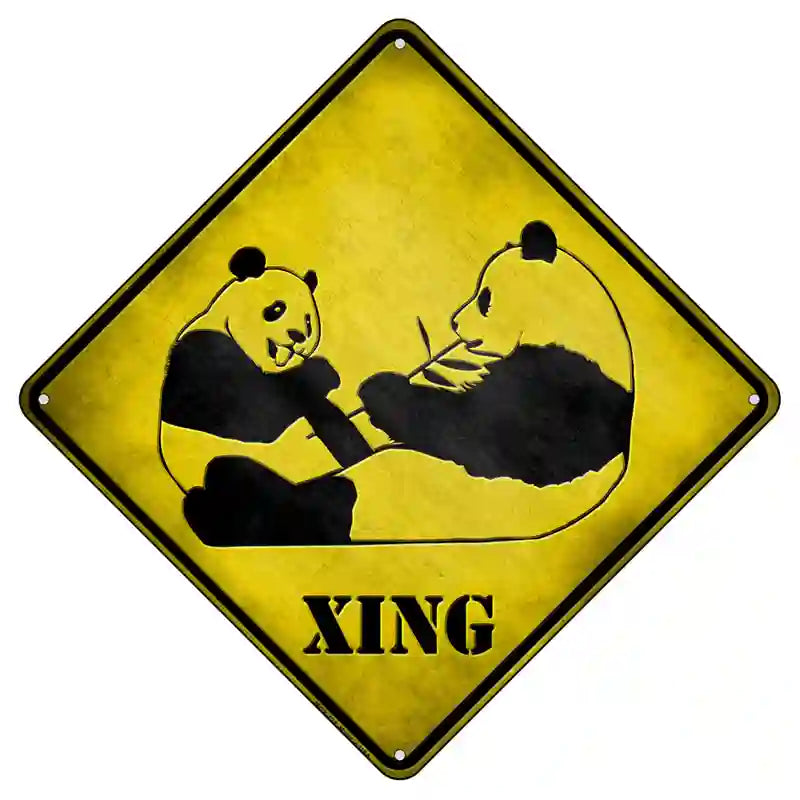 Pandas Xing Novelty Metal Crossing Sign 8.5" (MCX)