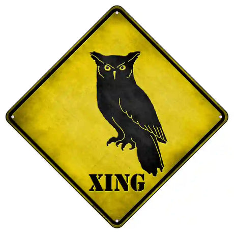 Owl Xing Novelty Metal Crossing Sign 8.5" (MCX)